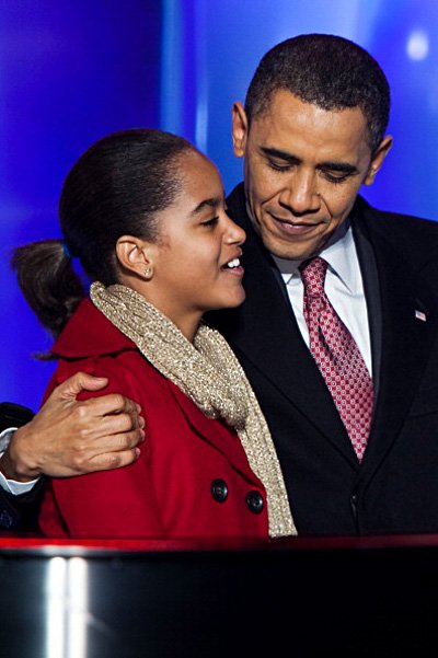 Барак Обама с дочерью Наташей