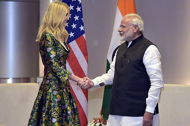 Иванка Трамп и премьер-министр Индии Нарендра Моди