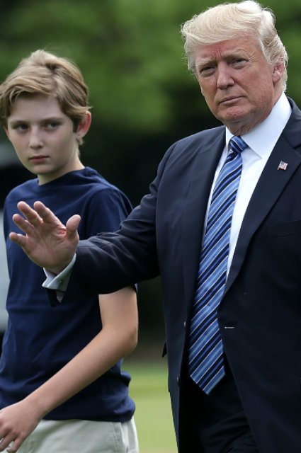 Дональд Трамп с сыном Бэрроном