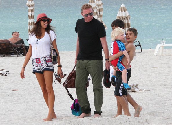 Boris Becker Hits The Beach With His Family