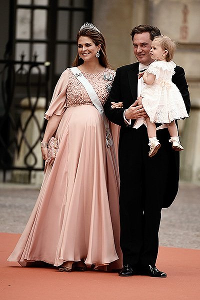 Принцесса Мадлен и Кристофер О'Нилл с дочерью Леонор 