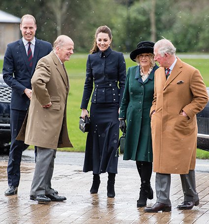 Принц Уильям, Кейт Миддлтон, герцогиня Корнуолльская Камилла и принц Чарльз