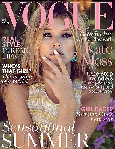 Кейт Мосс на обложке британского Vogue, июнь 2013 года
