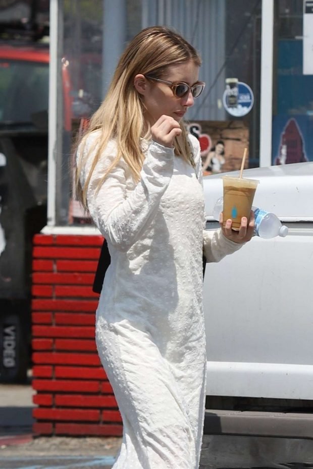 Emma Roberts in White Long Dress -13