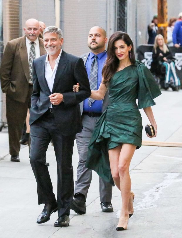 Amal and George Clooney: Arrives at Jimmy Kimmel Live -03