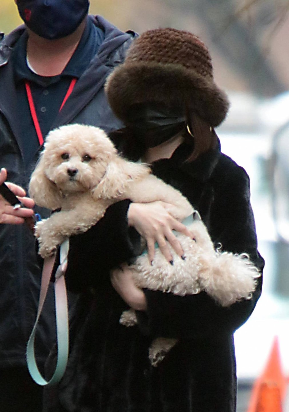 Selena Gomez 2021 : Selena Gomez – With her pup leaving the set of season 2 of Only Murders In The Building in New York-06